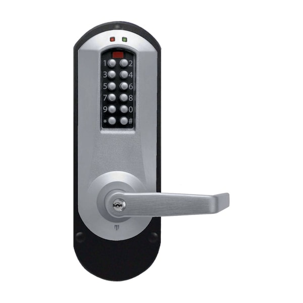 E-Plex 5200 Exit Trim, 3,000 Access Codes, 30,000 Audit Events, KIL, Kaba 90 Keyway, Satin Chrome